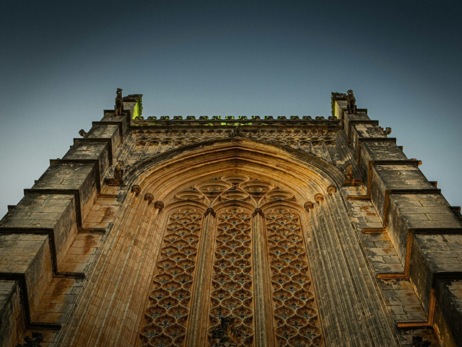 Batalha Monastery ornate Manueline facade detail in central Portugal