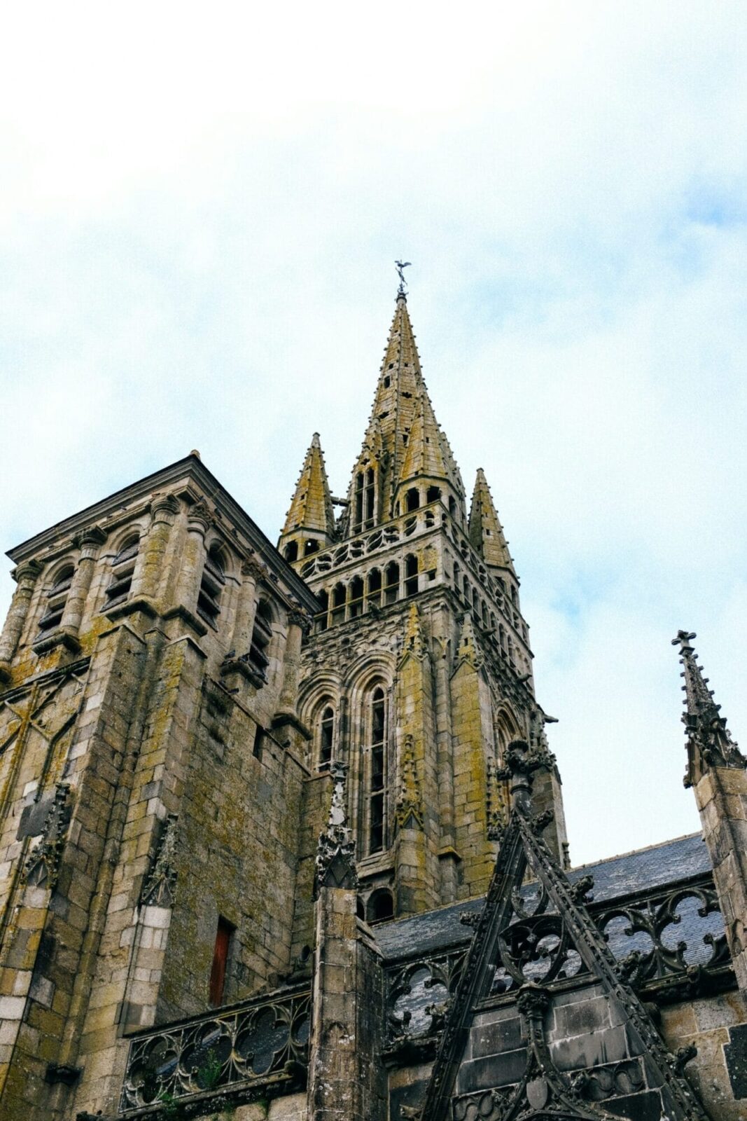 Ornate Gothic tower of Mosteiro da Batalha in Portugal